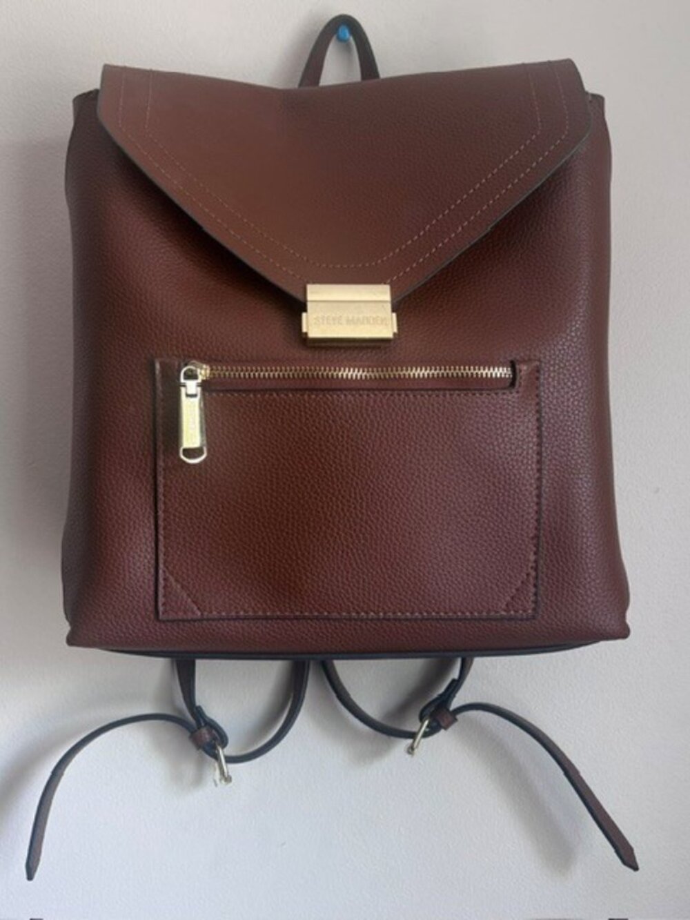 Steve Madden Brown Vegan Leather Backpack